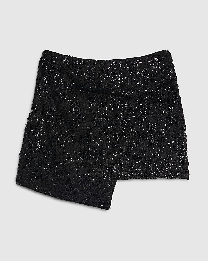 Black Sequin Skort