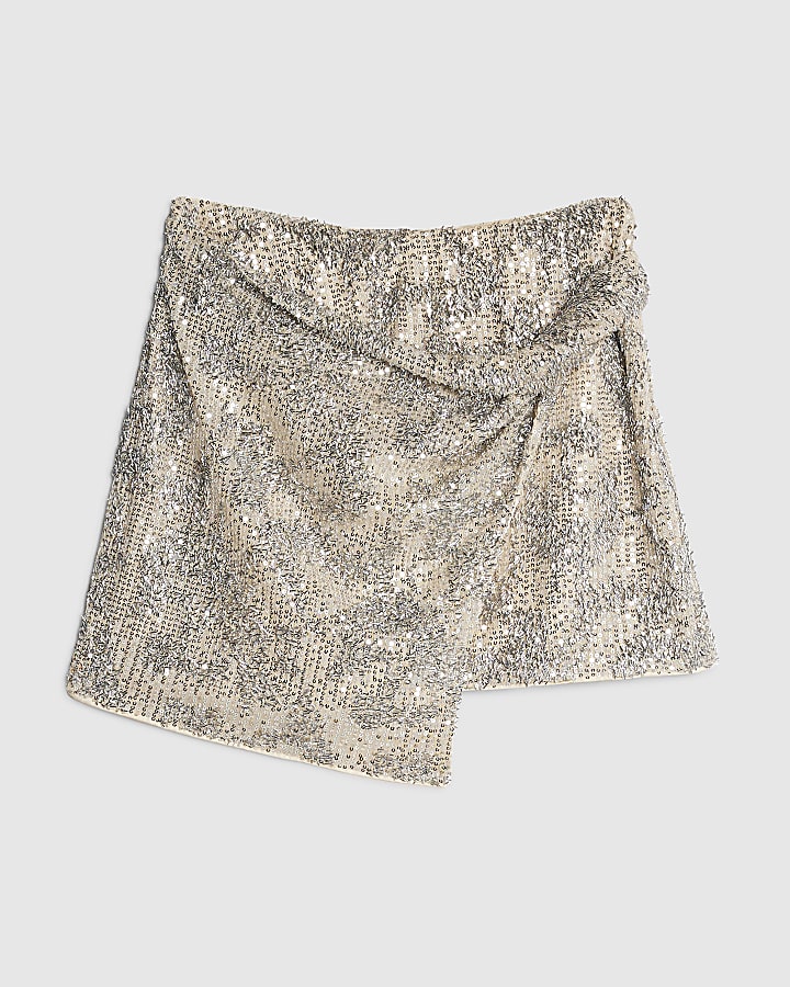 Grey Sequin Skort