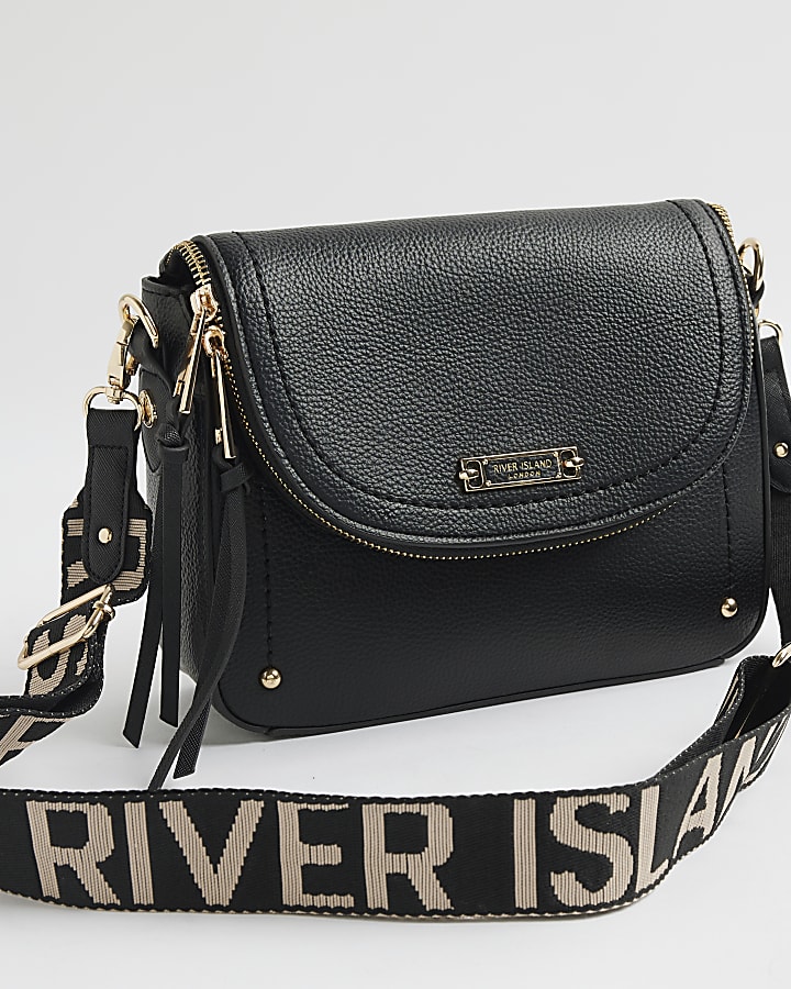 Black Flap Over Cross body bag