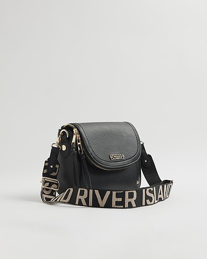 Black Flap Over Cross body bag