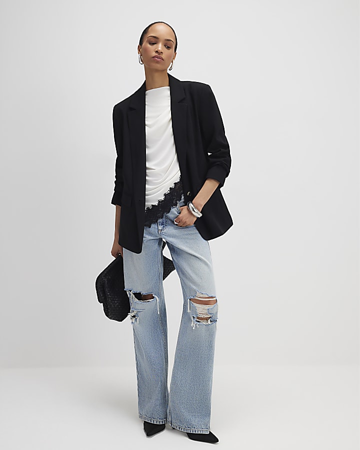 Black Single Breasted Blazer