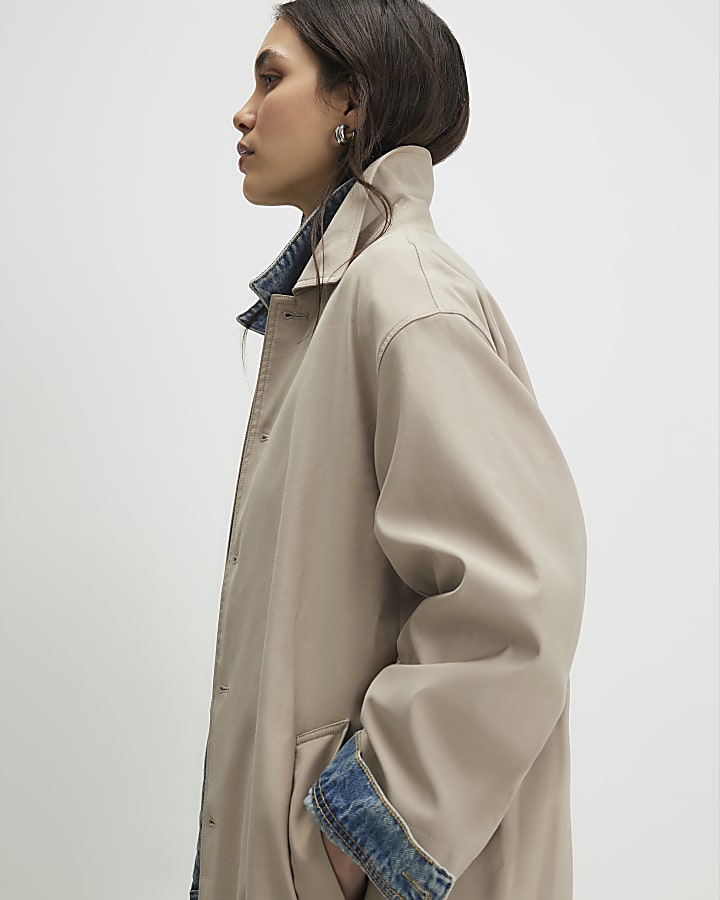 Beige Belted Trench Coat