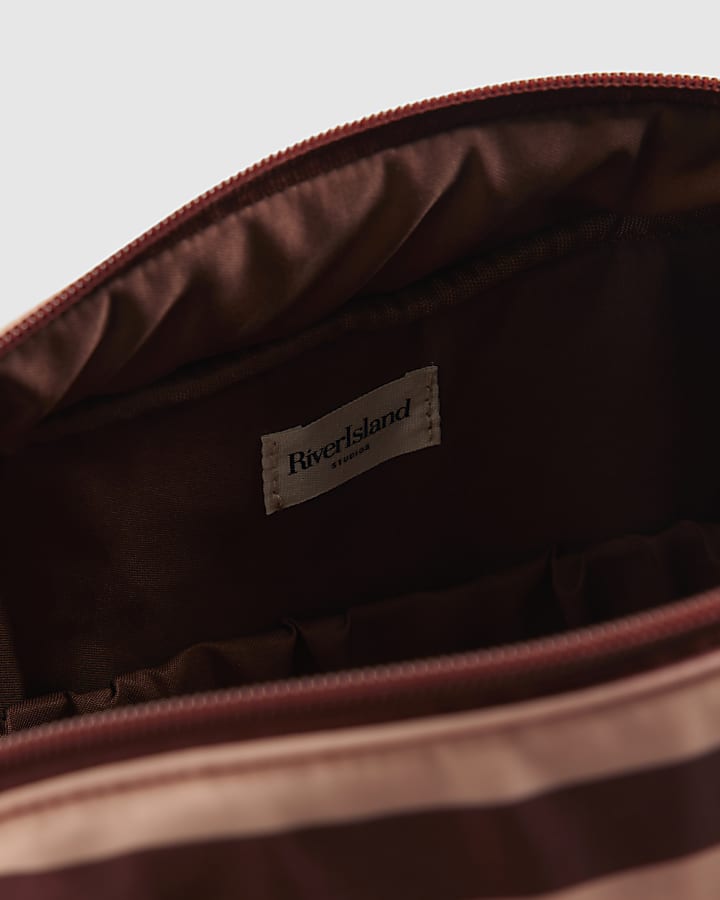 Pink Bow Stripe Holdall Bag