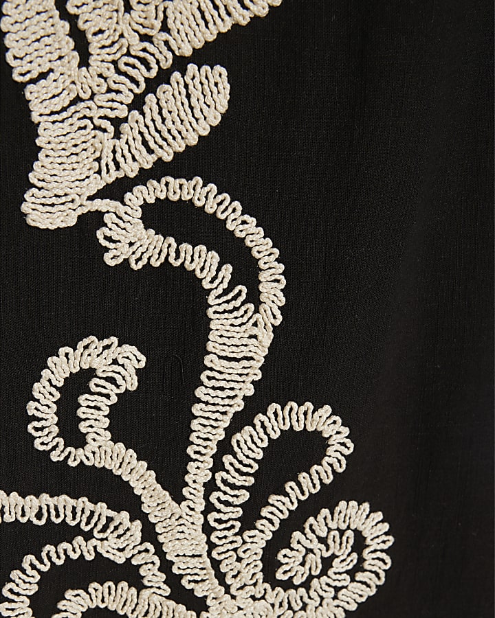 Petite Black Craft Stitch Trousers