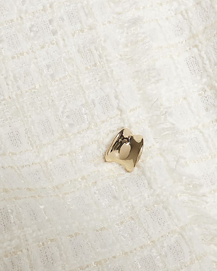 Cream Boucle Long Sleeve Trophy Jacket