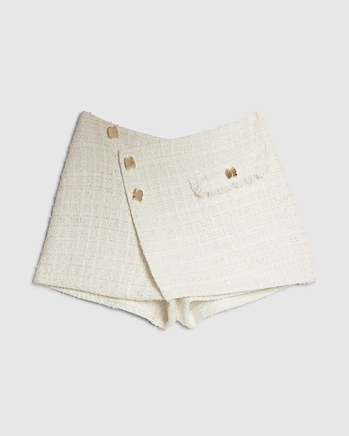 Cream Boucle Skort