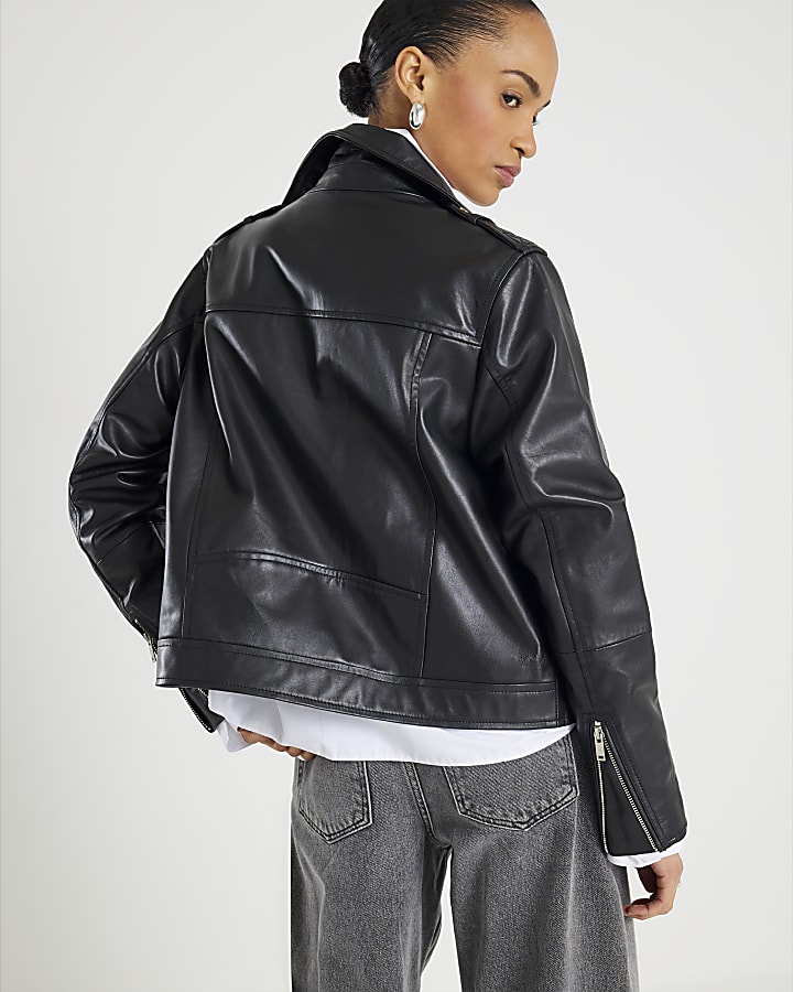 Black Leather Biker Jacket