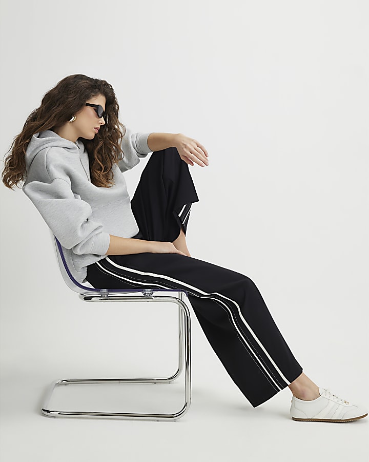 Black Stitch Side Stripe Joggers