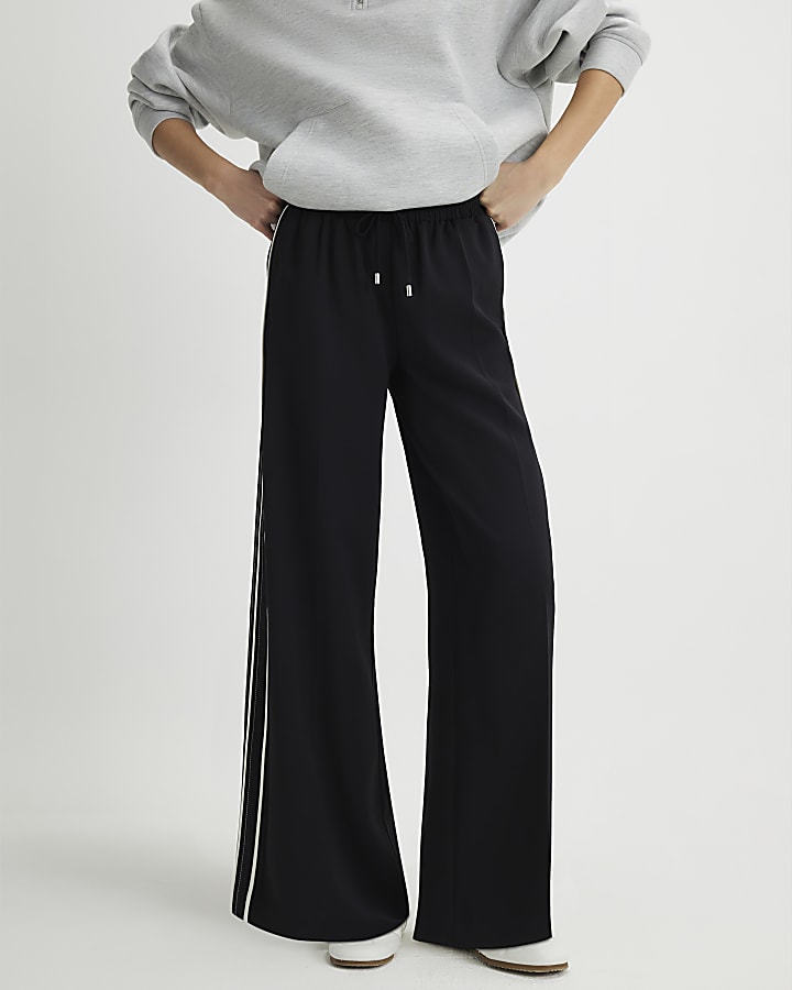 Black Stitch Side Stripe Joggers