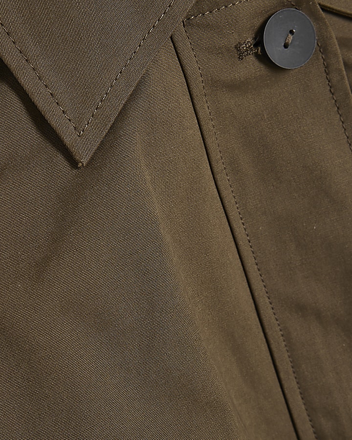 Khaki Batwing Sleeve Barn Jacket