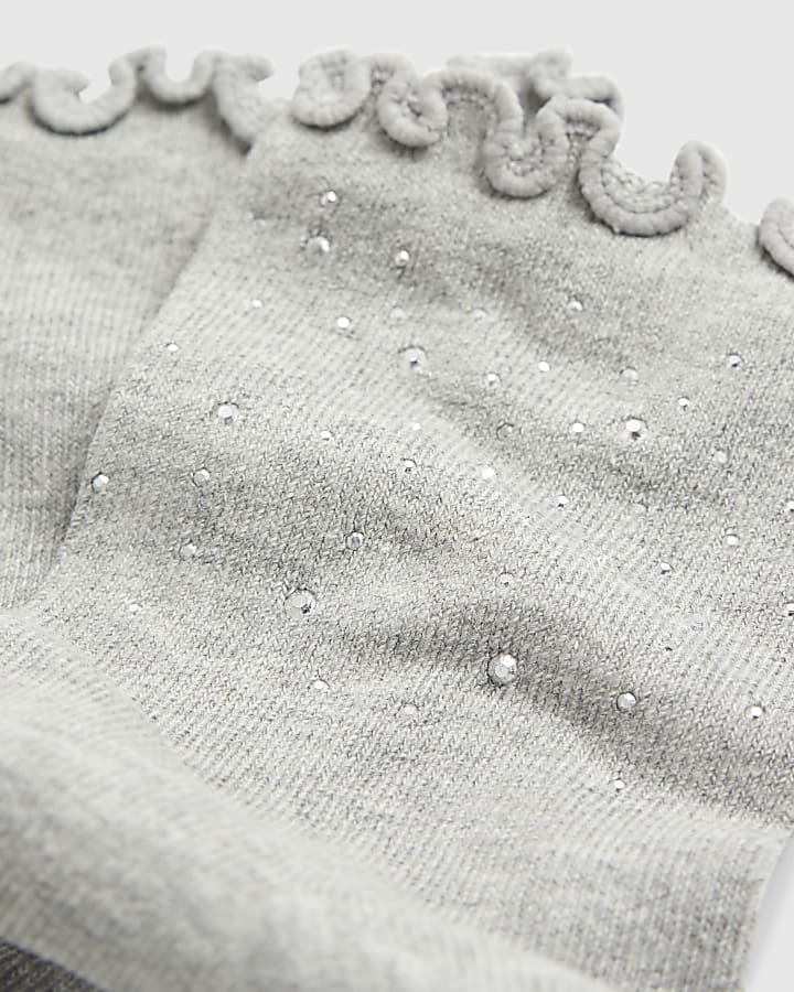 Cream Embellished Frill Pack of 2 Socks