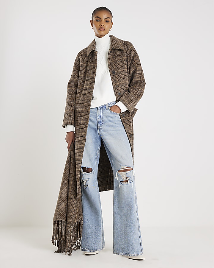 Cream Knit Mix Roll Neck Sweatshirt