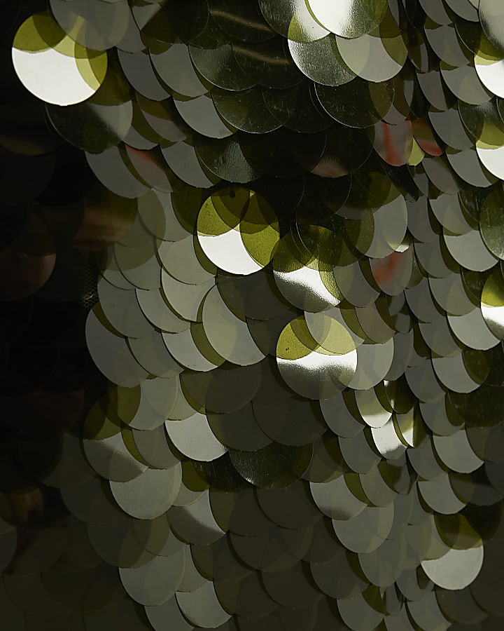 Green Halter Neck Sequin Mini Dress