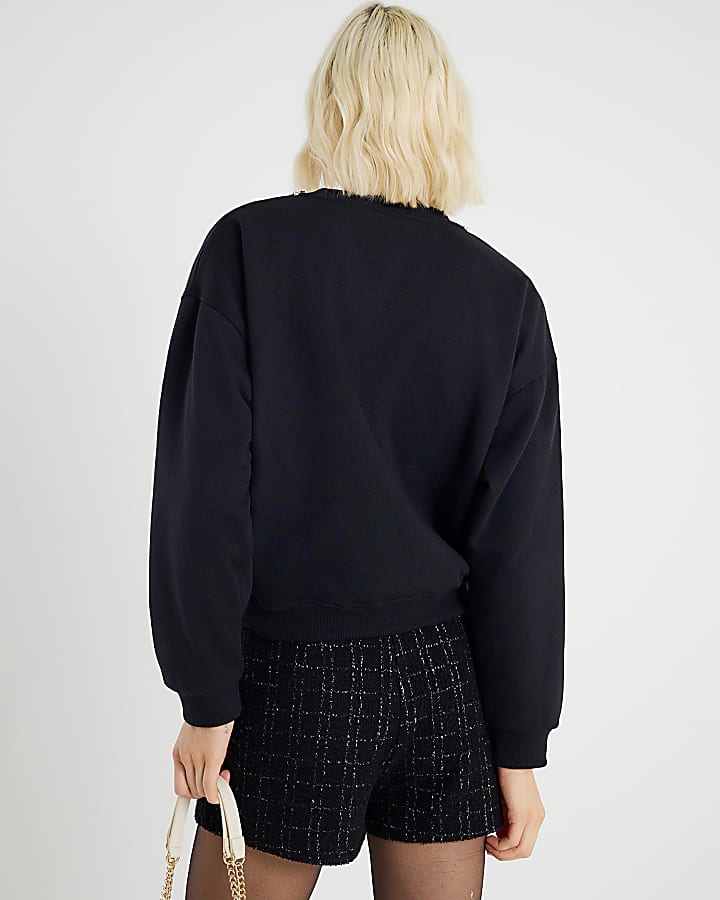 Black Milan Boucle Sweatshirt