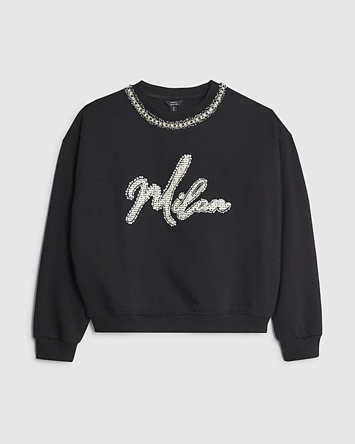 Black Milan Boucle Sweatshirt