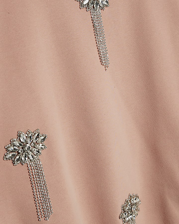 Pink Embellished Sweatshirt