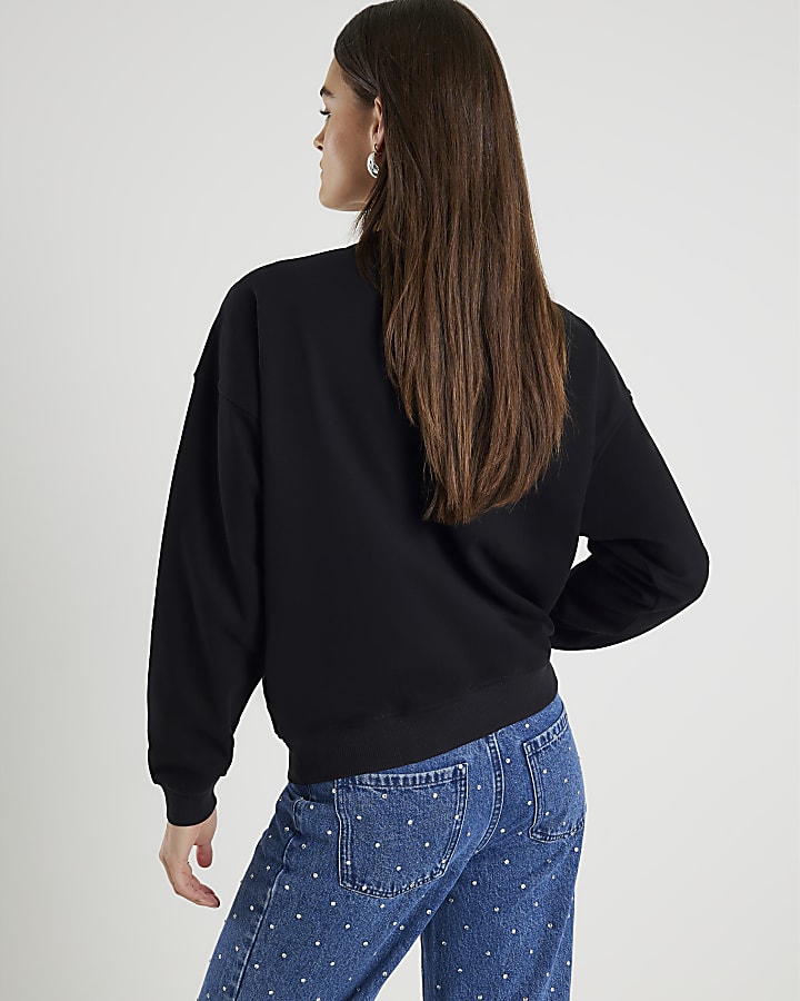 Black Embellished Sweatshirt