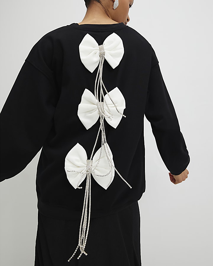Black Bow Back Sweatshirt