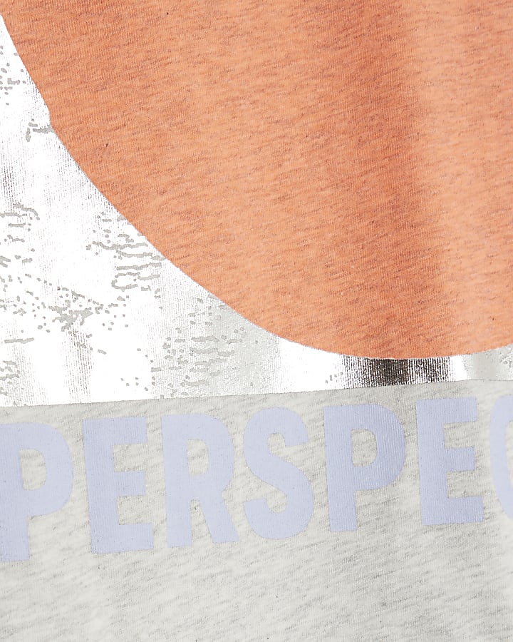 Grey Short Sleeve Foil Circle T-shirt