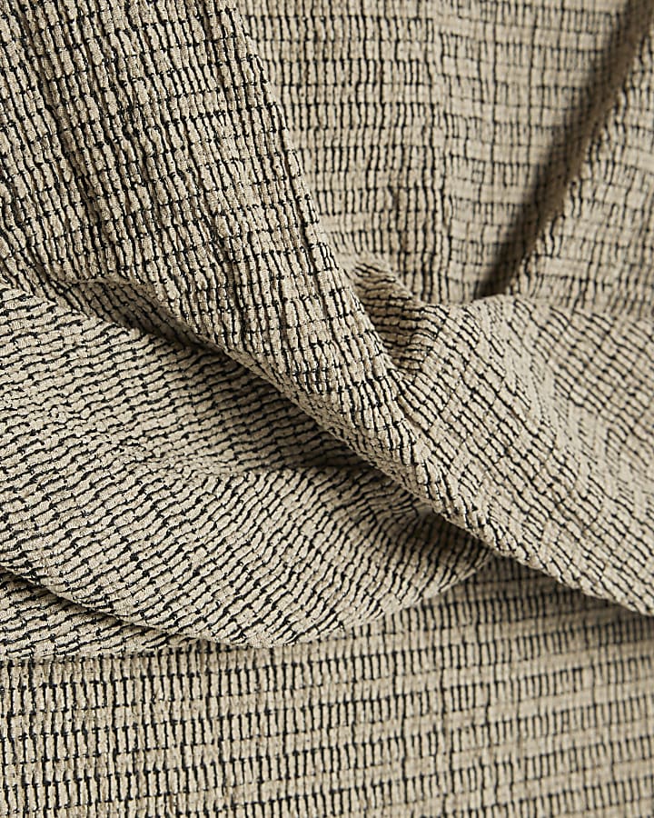 Petite Grey Long Sleeve Twist Front Top