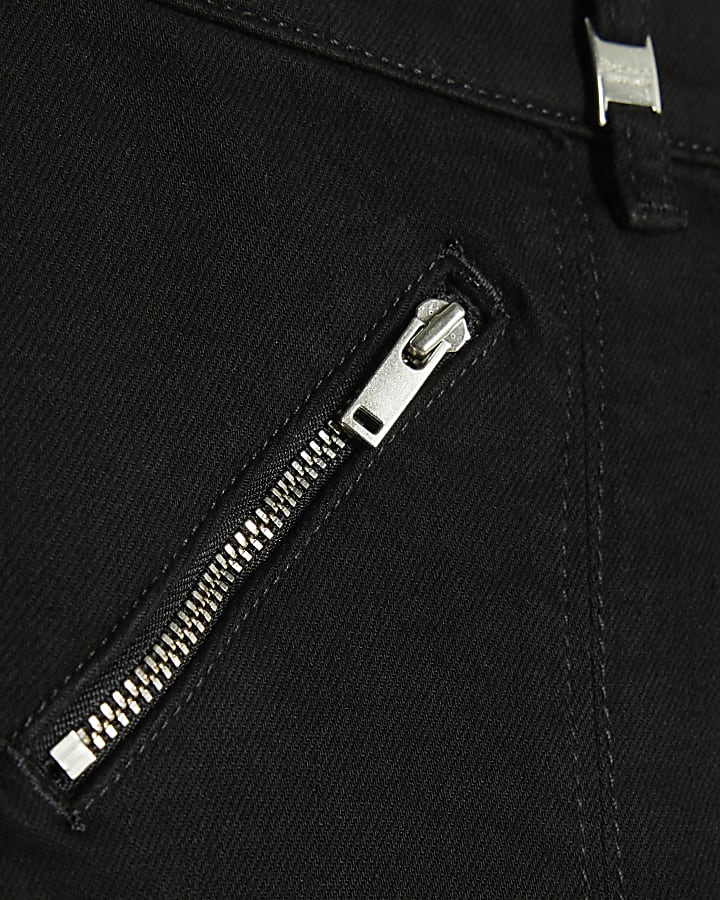 Petite Black High Rise skinny stirrup jeans