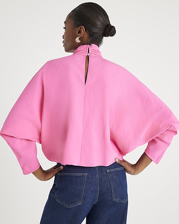 Pink pussybow neck Blouse