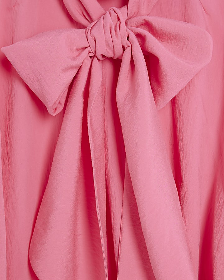 Pink pussybow neck Blouse