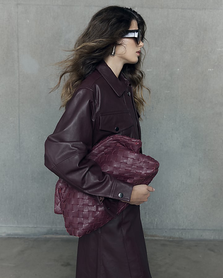 RI Studio Woven Leather Clutch Bag