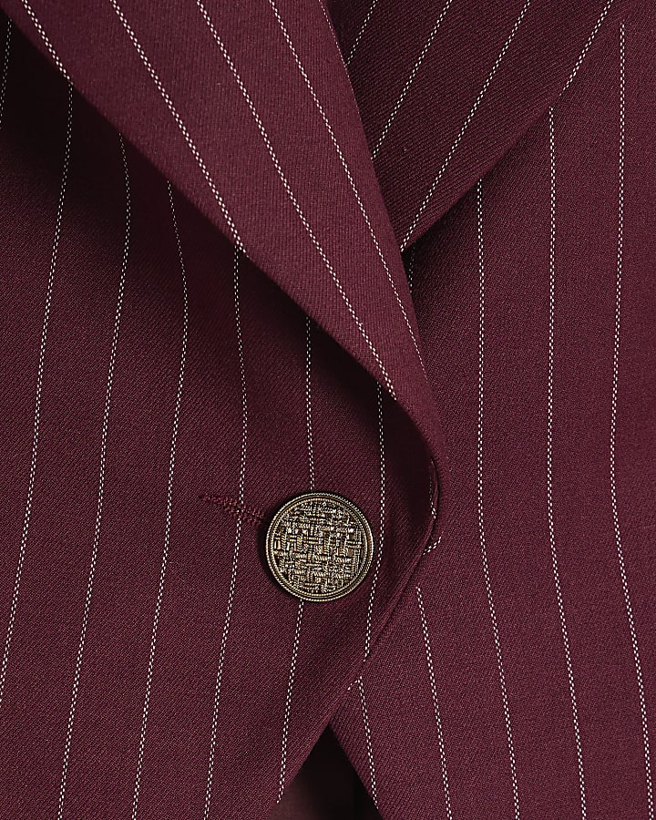 Red pinstripe Hybrid Crop Fitted Blazer