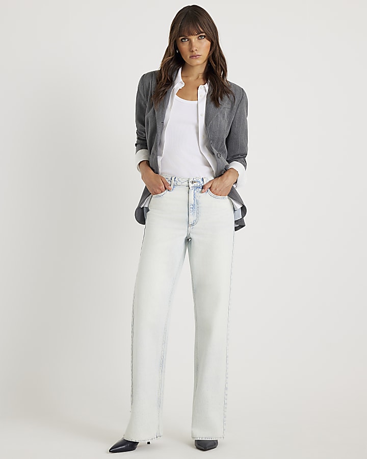 Blue Relaxed straight Leg jeans