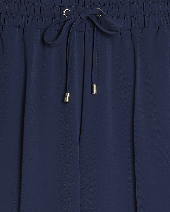 Navy Side Stripe Wide Leg Joggers