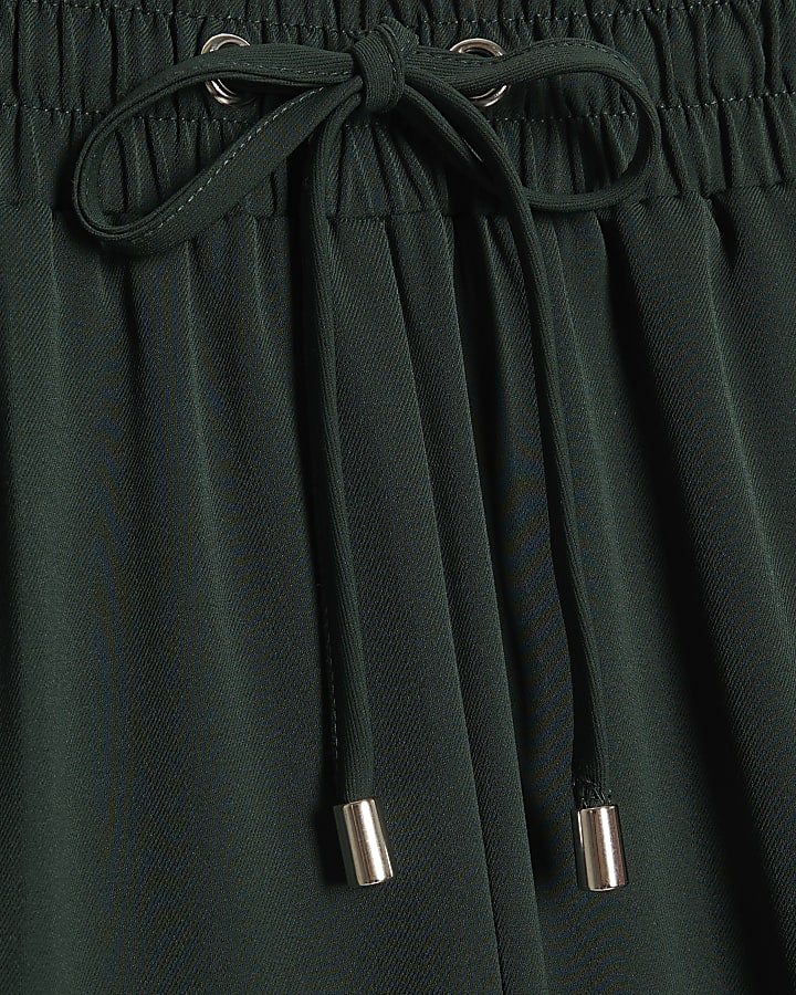 Green Side Stripe Wide Leg Joggers