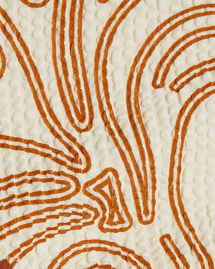 Orange Cornelli Print Bikini Briefs