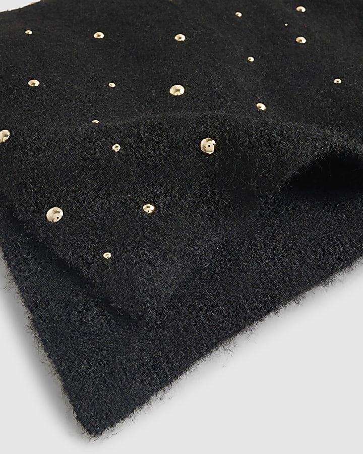 Black Studded Scarf