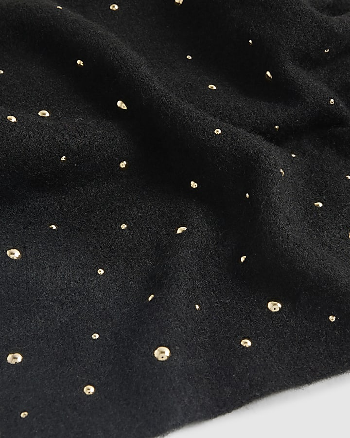 Black Studded Scarf