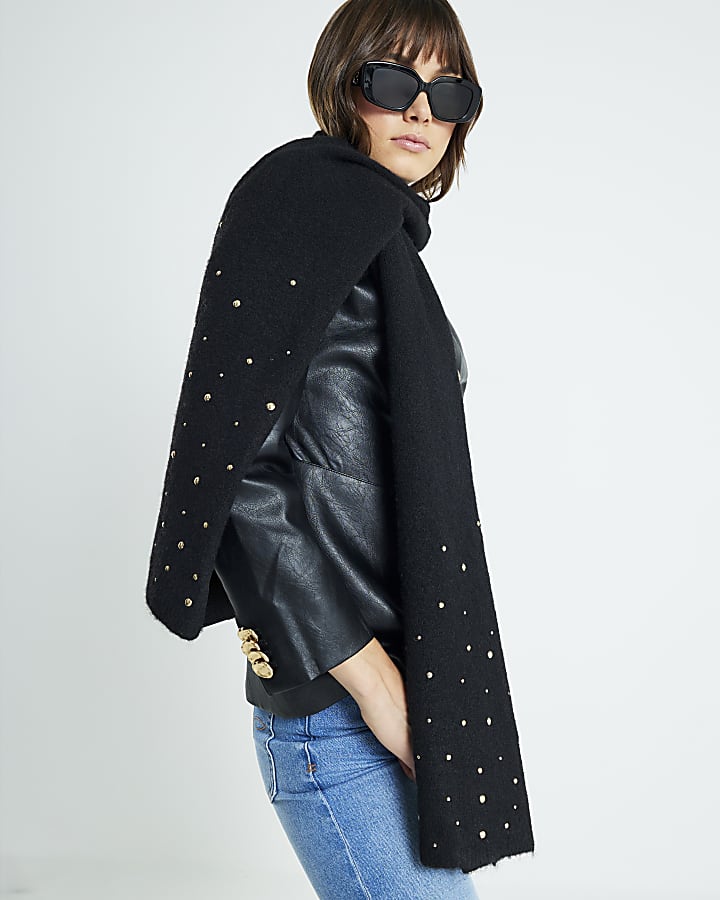 Black Studded Scarf