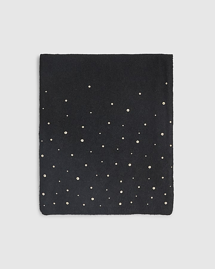 Black Studded Scarf