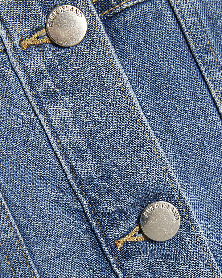 Blue Seamed Denim Jacket