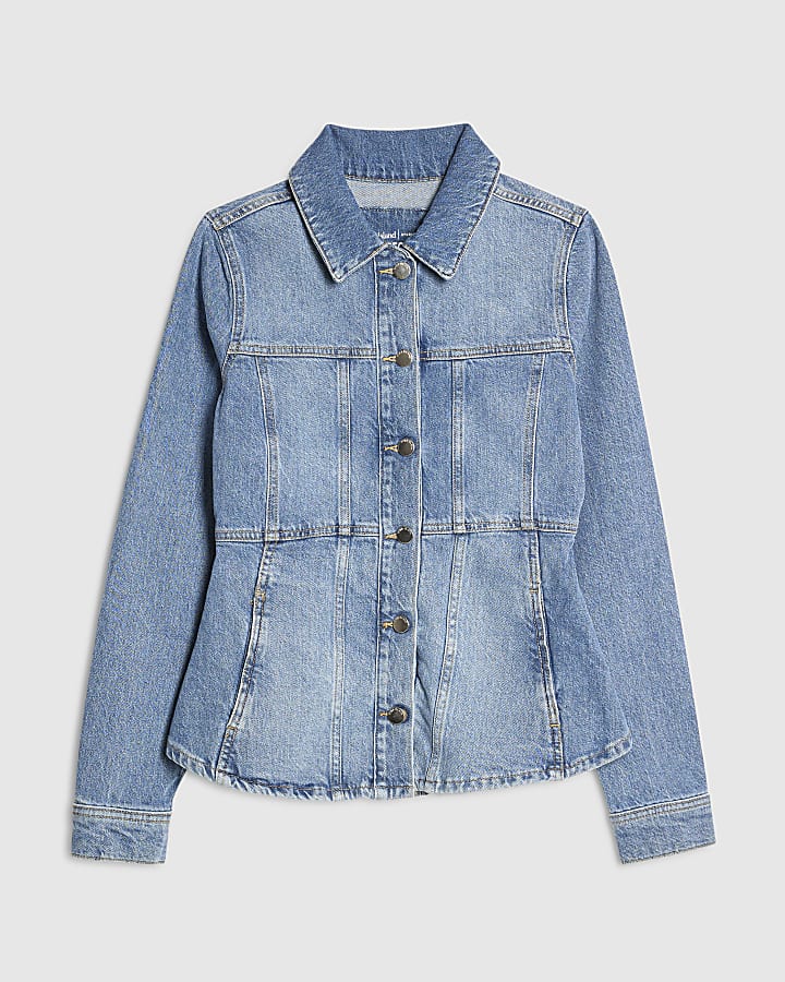 Blue Seamed Denim Jacket
