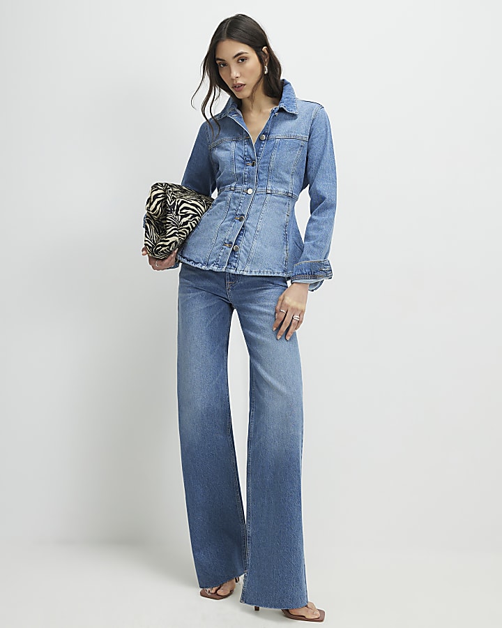 Blue Seamed Denim Jacket