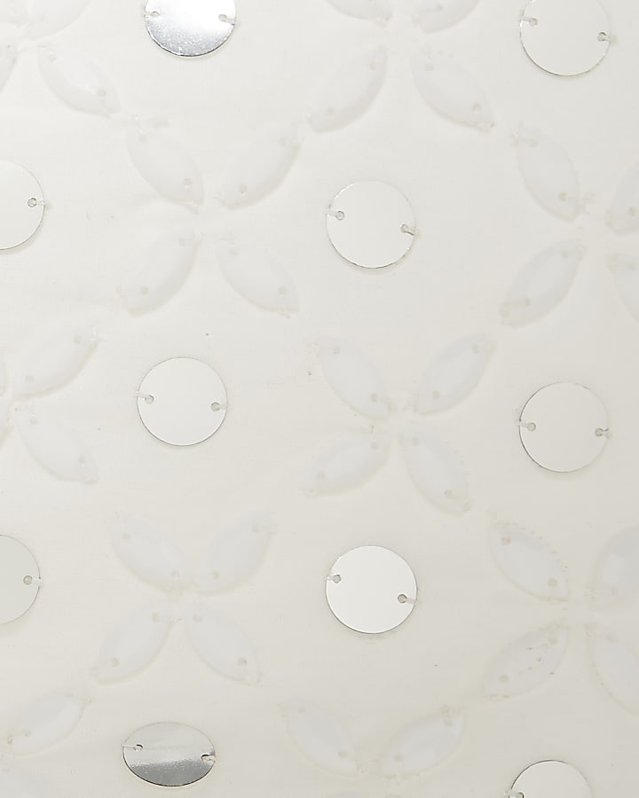 White Embellished Beach Crop Top