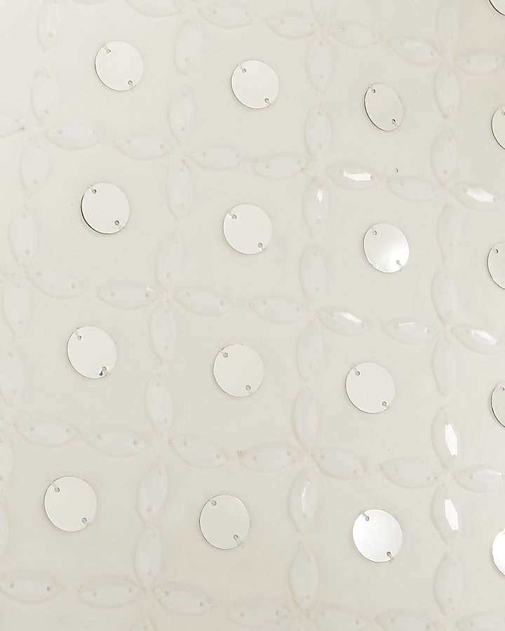 White Embellished Mini Beach Skirt