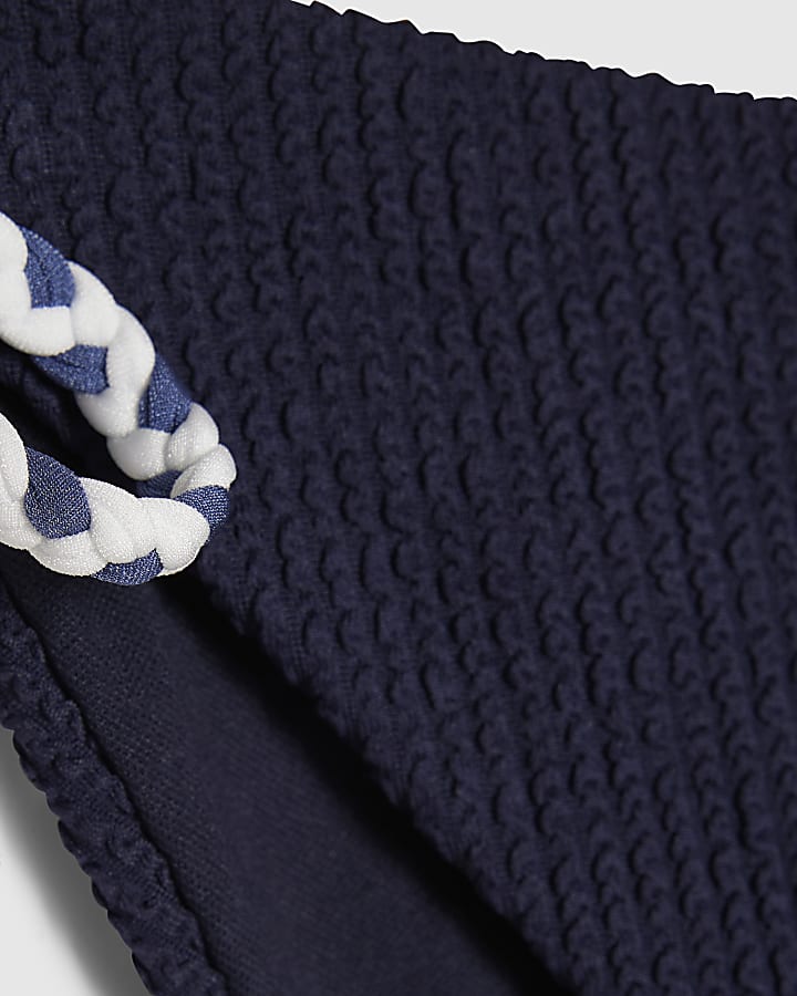 Navy Rope Trim Bikini Bottoms