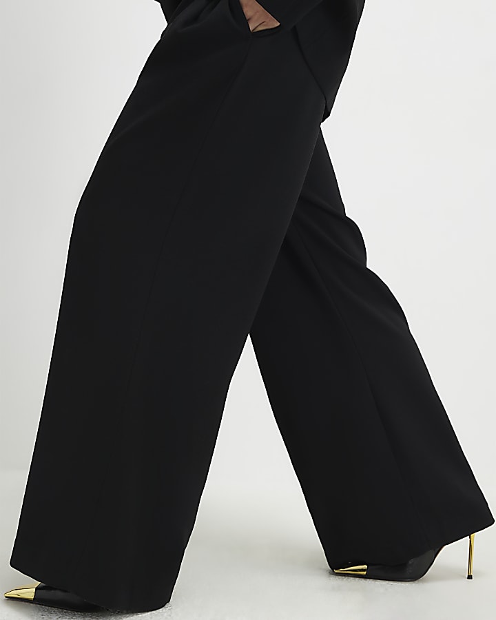 Petite Black Wide Leg Trousers