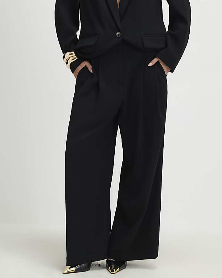 Petite Black Wide Leg Trousers