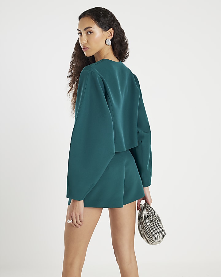 Green Tailored Shorts