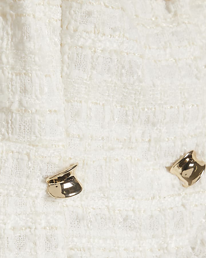 Petite Cream Boucle Long Sleeve Trophy Jacket