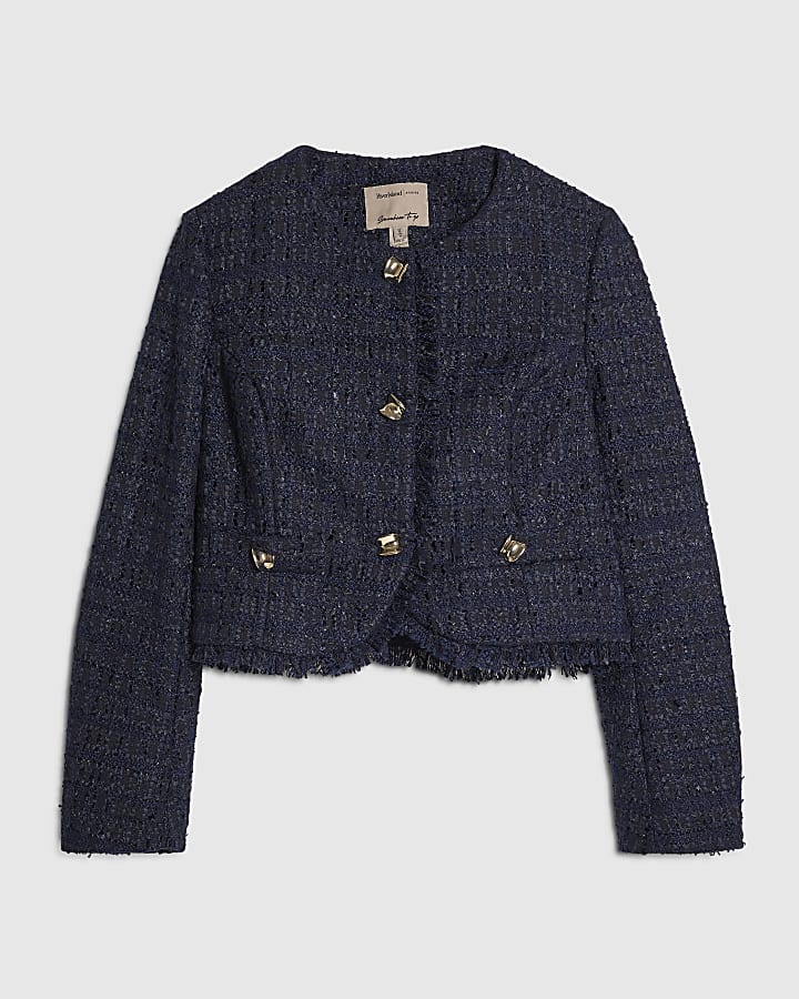 Petite Navy Boucle Trophy Jacket