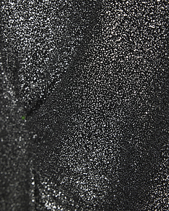 Silver Glitter Drape Top