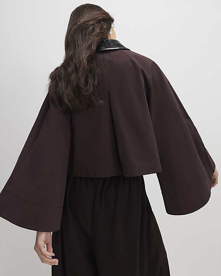 Red Batwing Sleeve Barn Jacket